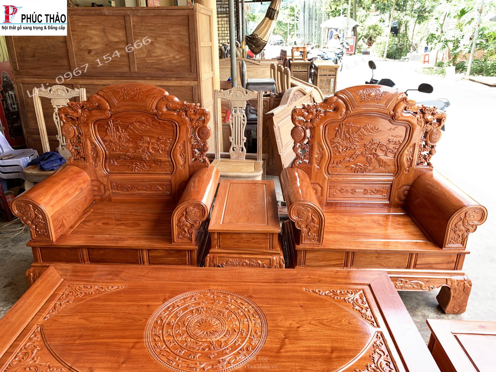 Hình ảnh chi tiết bộ bàn ghế khổng minh gỗ hương